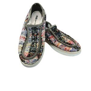 P448 Bubble Slip On Sneakers Sz 9 / 39 | Colorful Woven Patchwork Italy Designer